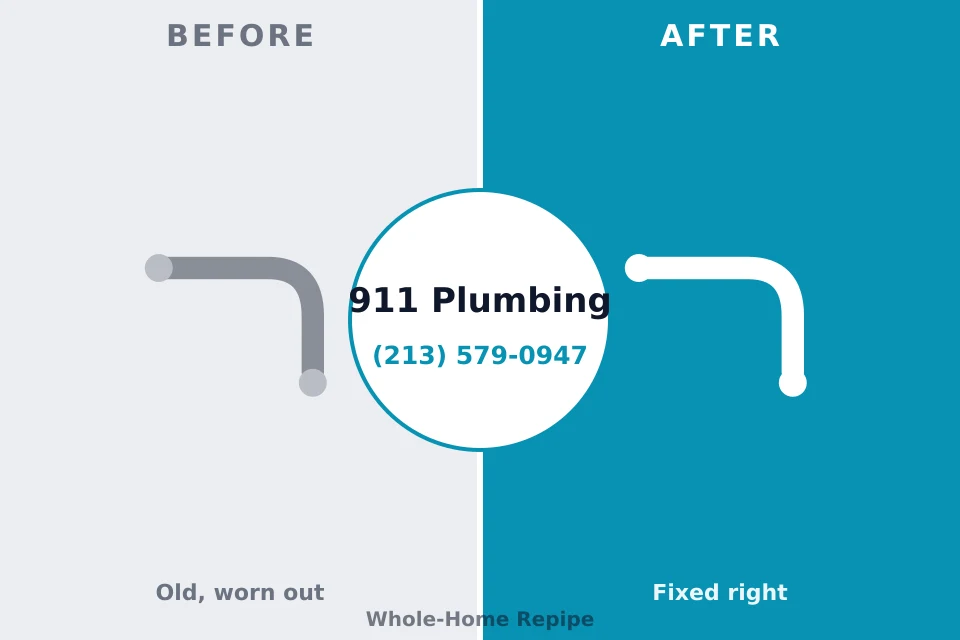 Before and after: plumbing company San Juan, TX